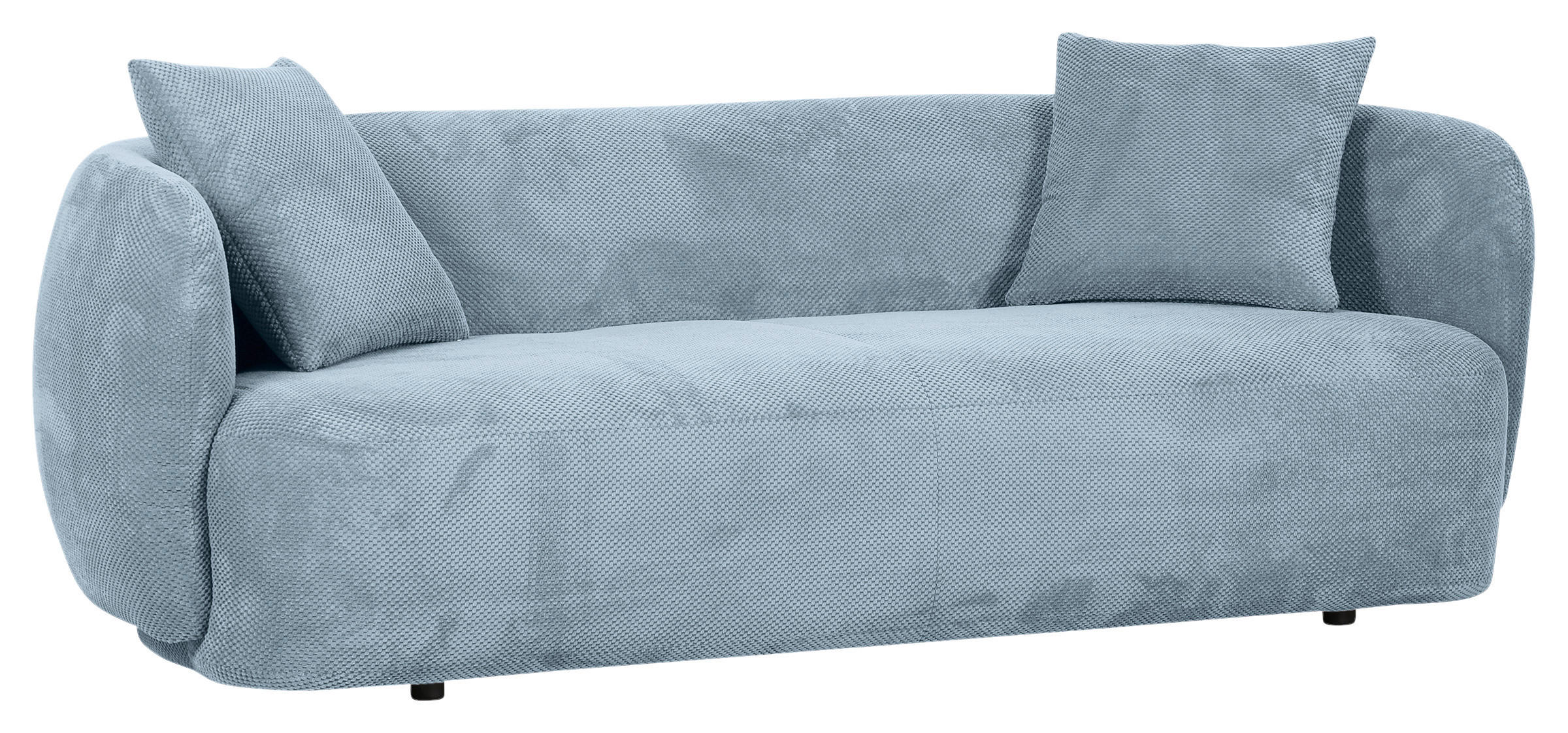 BIGSOFA in Flachgewebe Hellblau  - Schwarz/Hellblau, Konventionell, Kunststoff/Textil (228/73/103cm) - Ambia Home