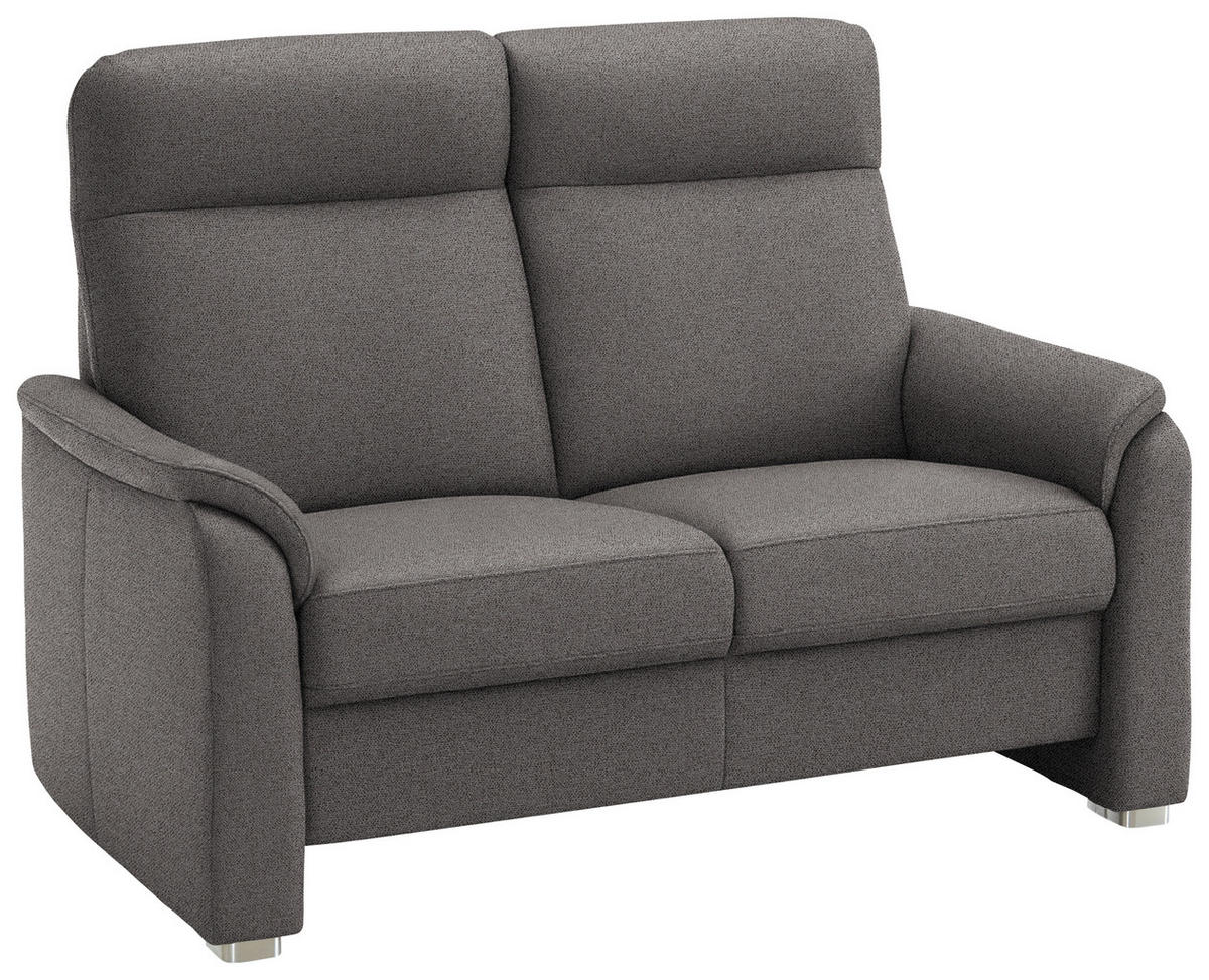 2-SITZER-SOFA  in Flachgewebe Dunkelbraun  - Dunkelbraun/Alufarben, KONVENTIONELL, Textil/Metall (156/107/95cm) - Beldomo Comfort