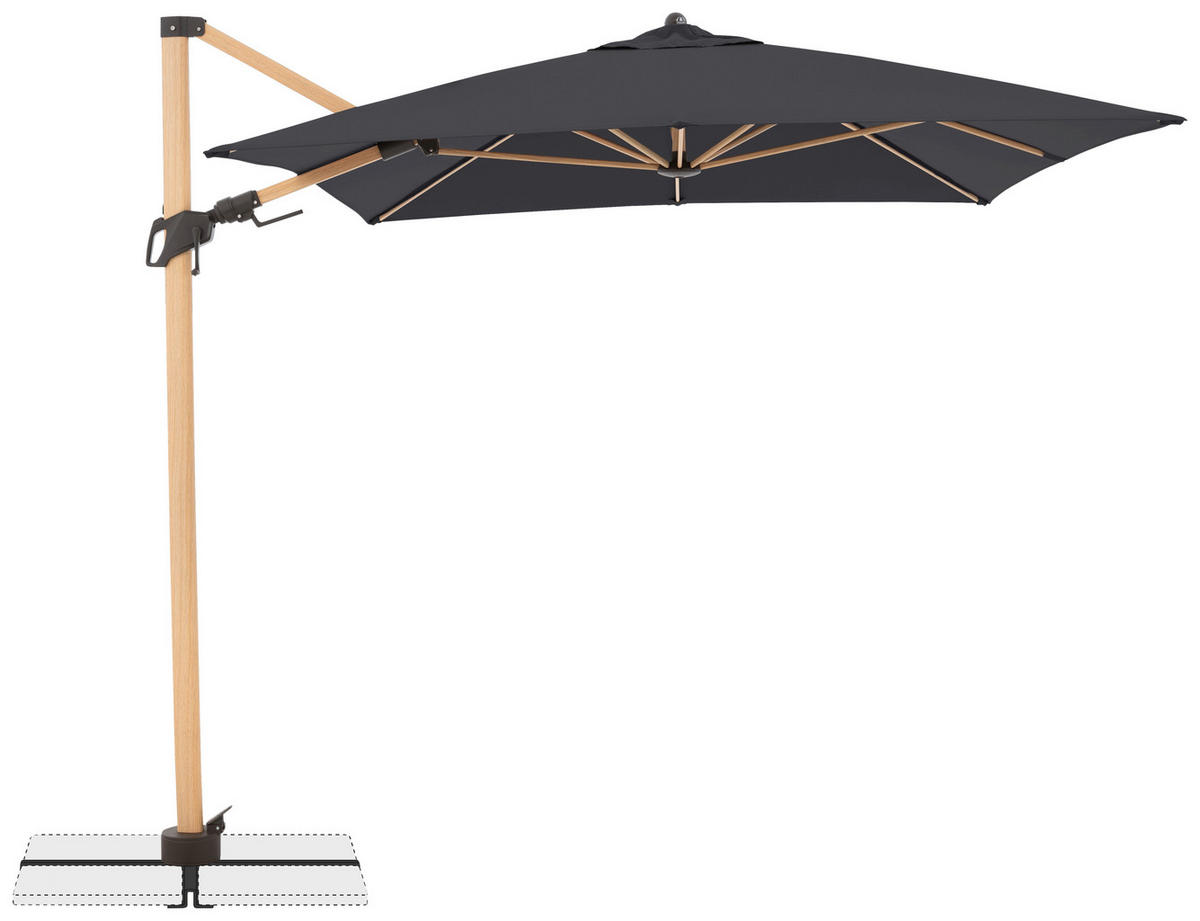 AMPELSCHIRM 300X220 cm Anthrazit  - Eschefarben/Anthrazit, Basics, Textil/Metall (300/220cm) - Doppler