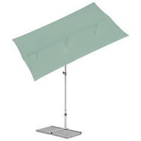 SONNENSCHIRM  195/140 cm  - Platinfarben/Salbeigrün, KONVENTIONELL, Metall (195/140cm) - Suncomfort by Glatz