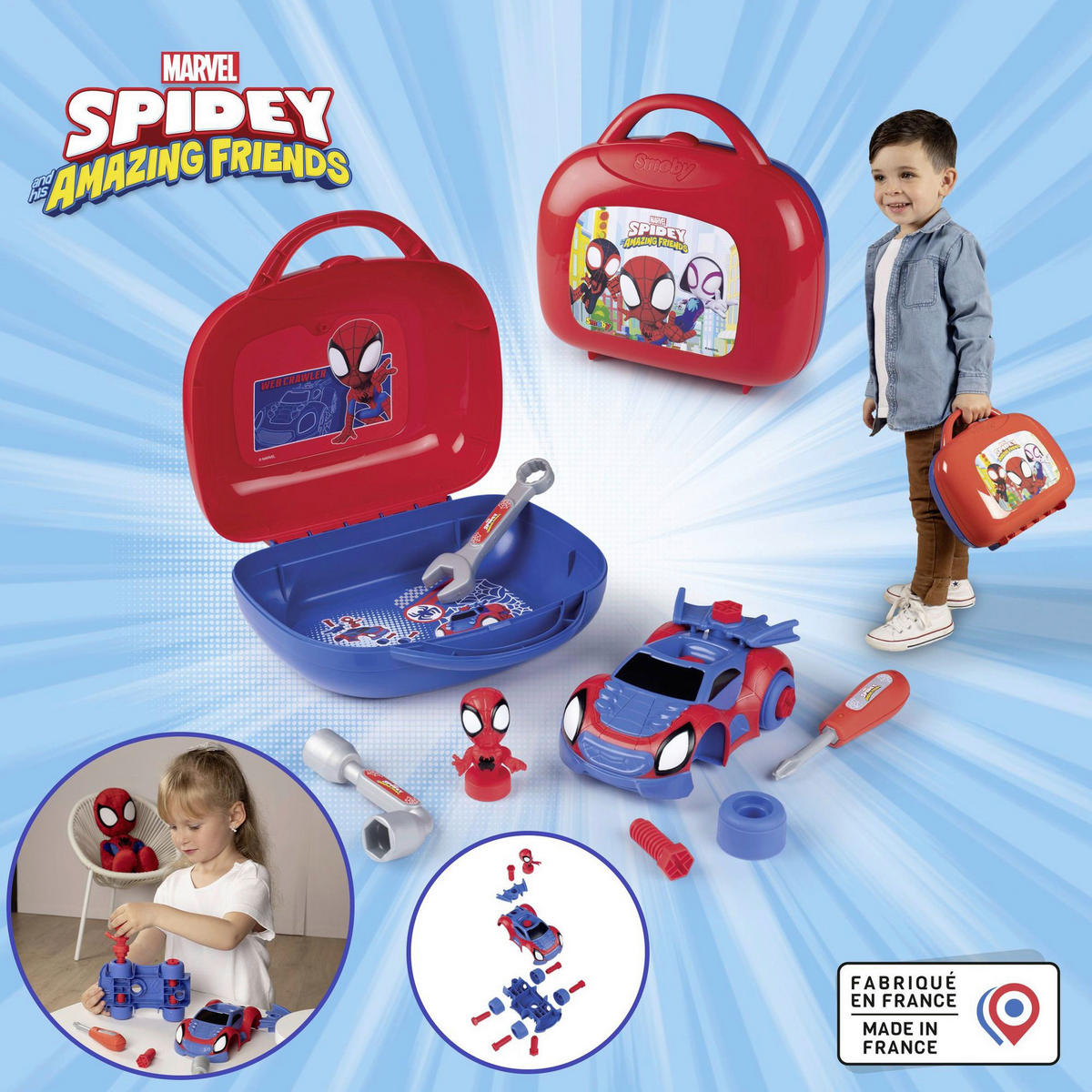 KINDERSPIELSET  - Blau/Rot, Basics, Kunststoff (10,7/25,30/23,40cm) - SMOBY