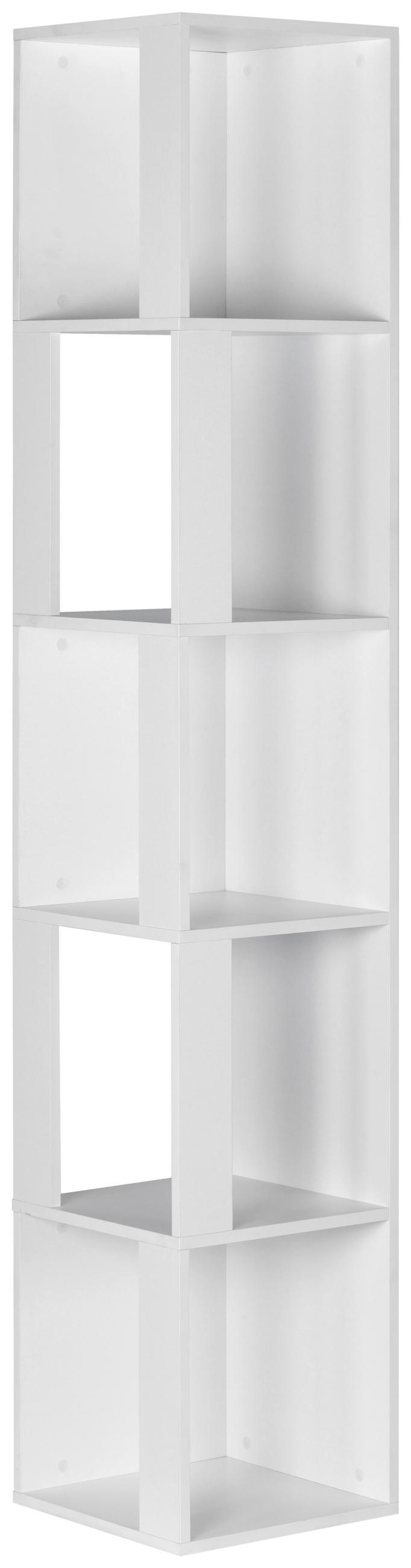 ECKREGAL in 34/185/34 cm Weiss  - Weiss, Design, Holzwerkstoff (34/185/34cm) - MID.YOU