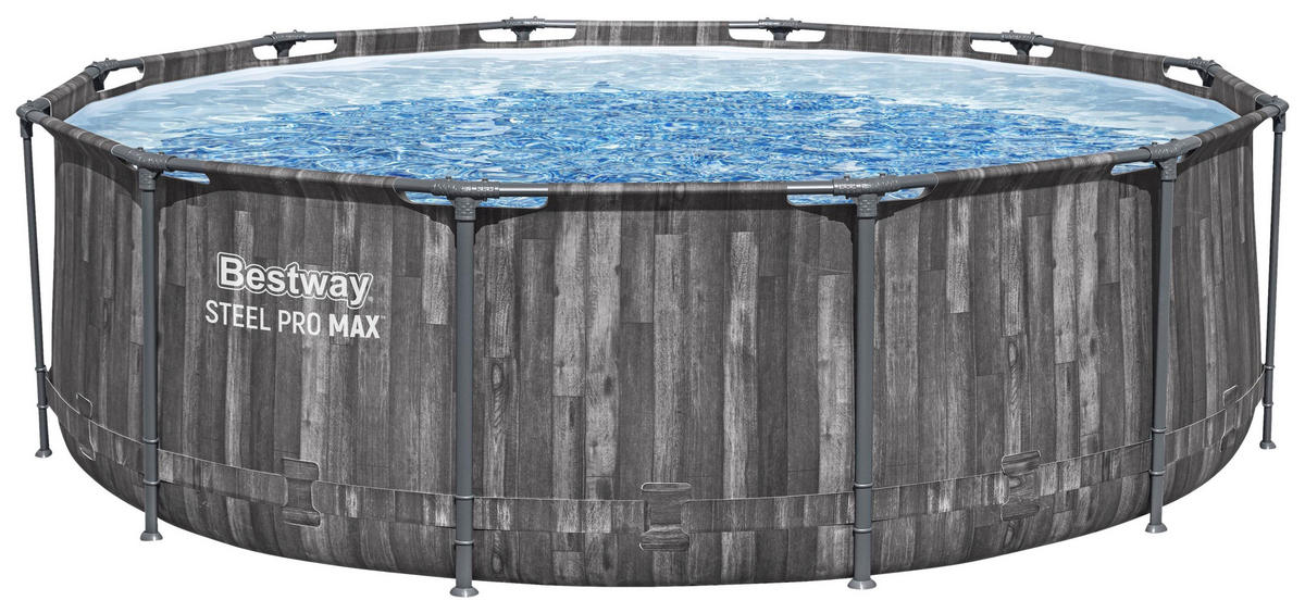 POOL-SET STEEL PRO MAX 5614X 366/100 cm  - Blau/Grau, KONVENTIONELL, Kunststoff/Metall (366/100cm) - Bestway