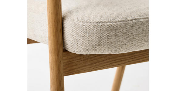 ARMLEHNSTUHL   Chenille  - Sandfarben/Eichefarben, KONVENTIONELL, Holz/Textil (63/81/63cm) - Ambia Home