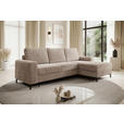 ECKSOFA Taupe Cord  - Taupe/Schwarz, KONVENTIONELL, Textil/Metall (240/150cm) - Carryhome