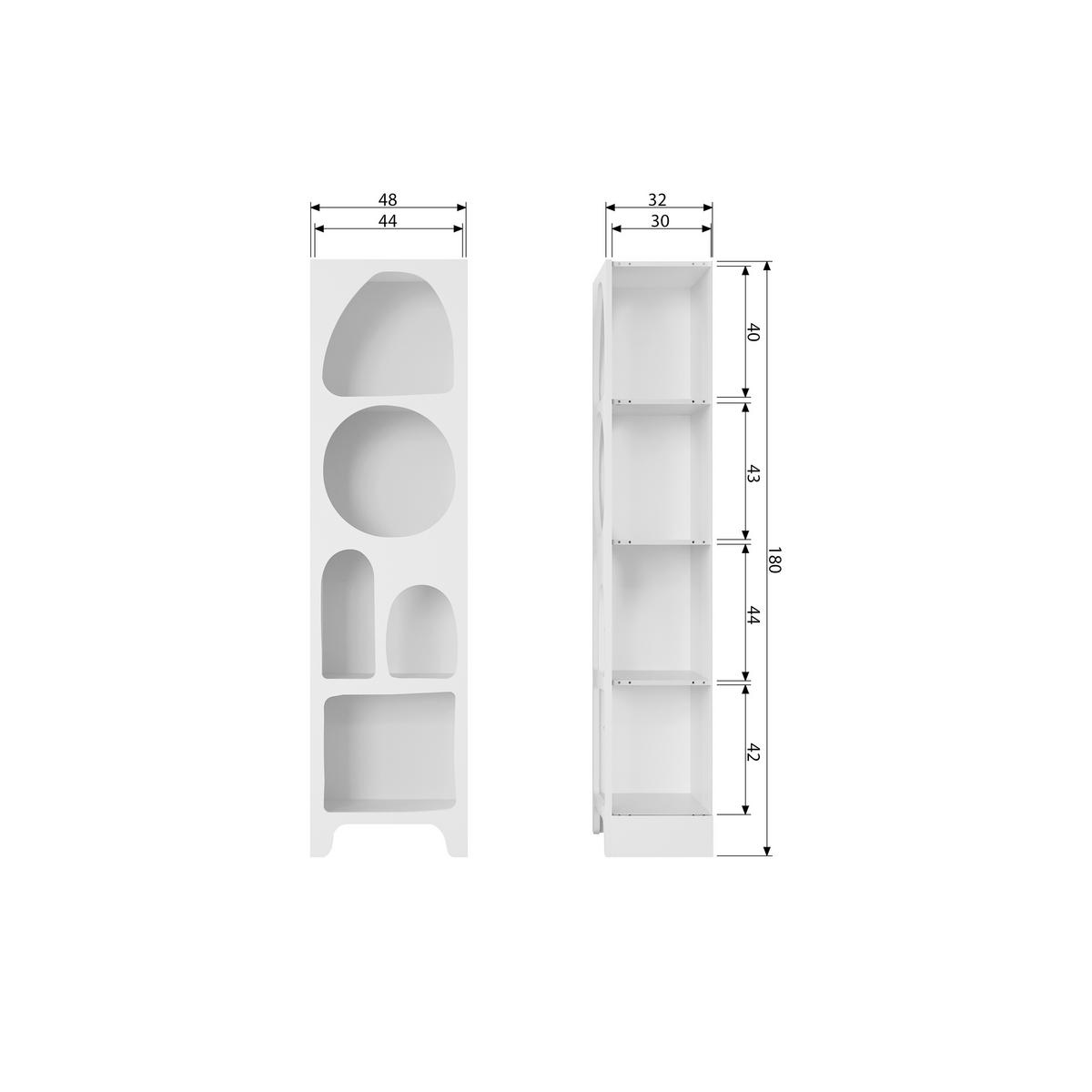 REGAL Weiß  - Weiß, KONVENTIONELL, Holzwerkstoff (48/180/32cm) - Ambia Home