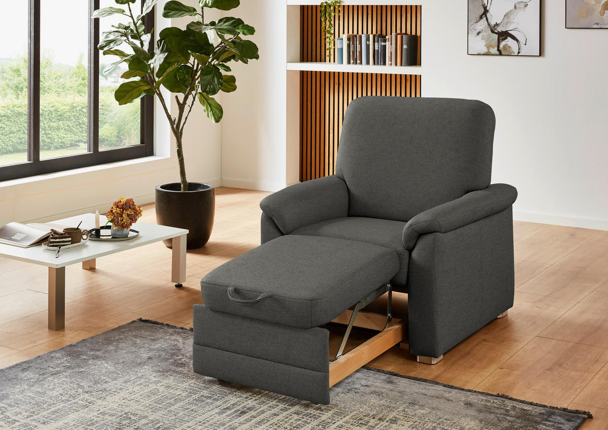 SESSEL Chenille Grau  - Alufarben/Grau, Konventionell, Textil/Metall (88/96/89cm) - Beldomo Comfort