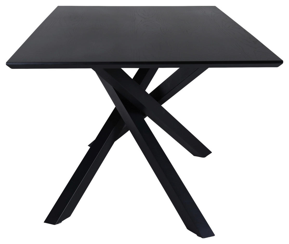 ESSTISCH furniert rechteckig Schwarz  - Schwarz, Design, Holzwerkstoff/Metall (180/90/76cm) - Livetastic