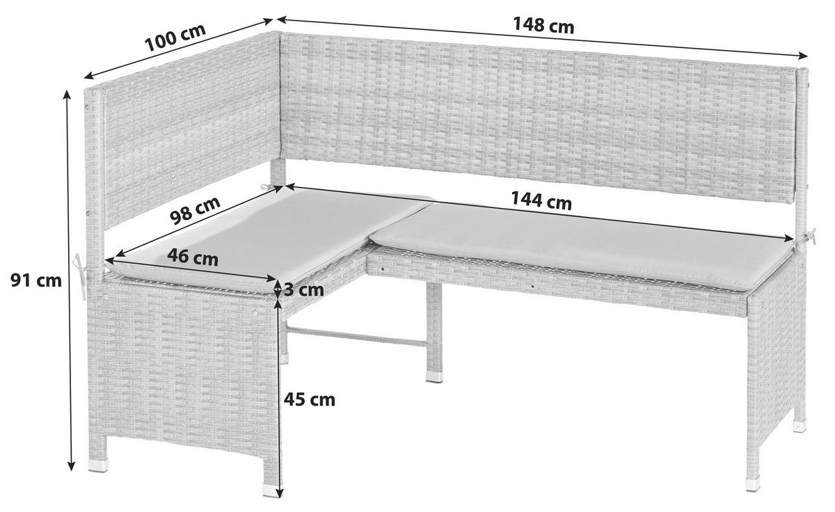 GARTENBANK  Stahl  - Naturfarben/Cappuccino, KONVENTIONELL, Kunststoff/Textil (100/148cm) - Gardenson