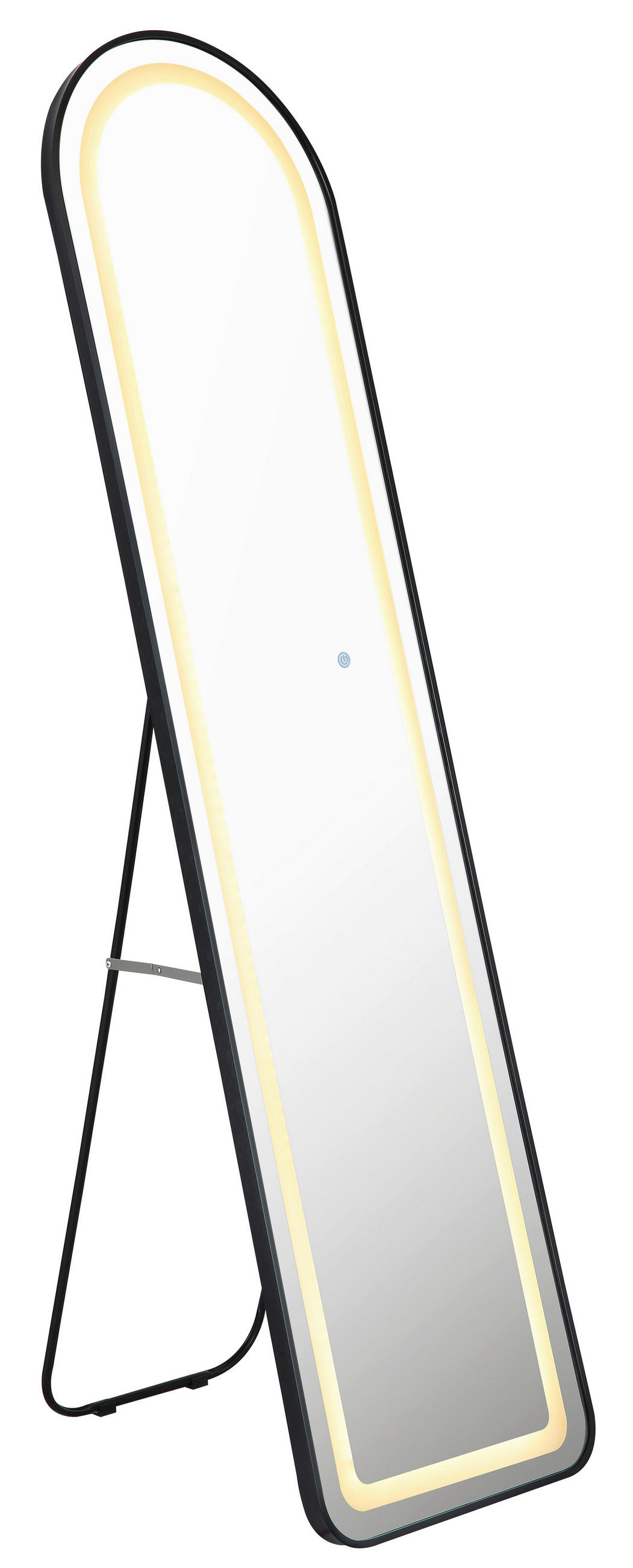 STANDSPIEGEL  - Schwarz/Weiß, Design, Glas/Kunststoff (40/50/160cm) - Globo