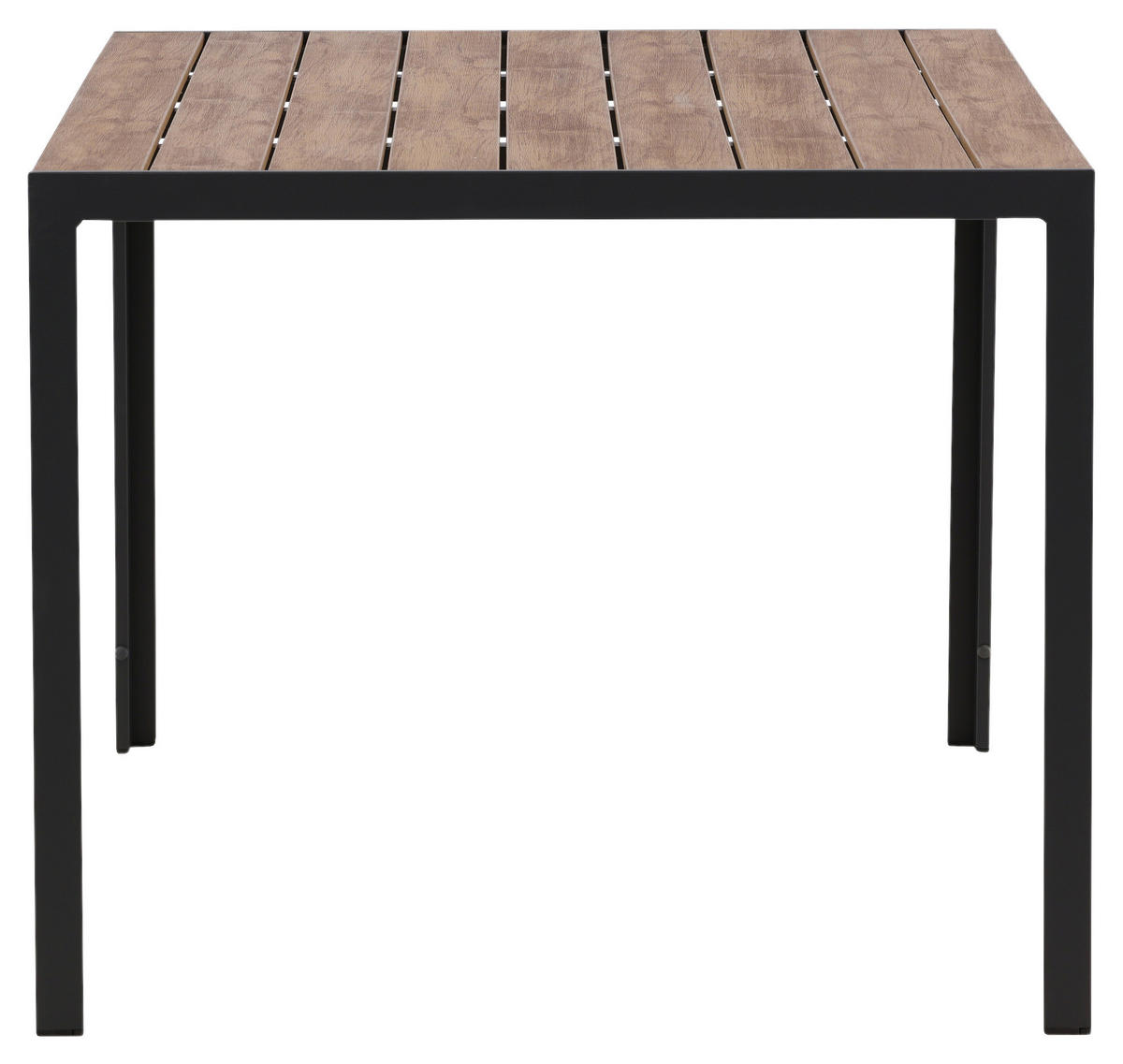 GARTENTISCH 150/90/75 cm Metall, Kunststoff rechteckig  - Schwarz/Naturfarben, KONVENTIONELL, Kunststoff/Metall (150/90/75cm) - Gardenson