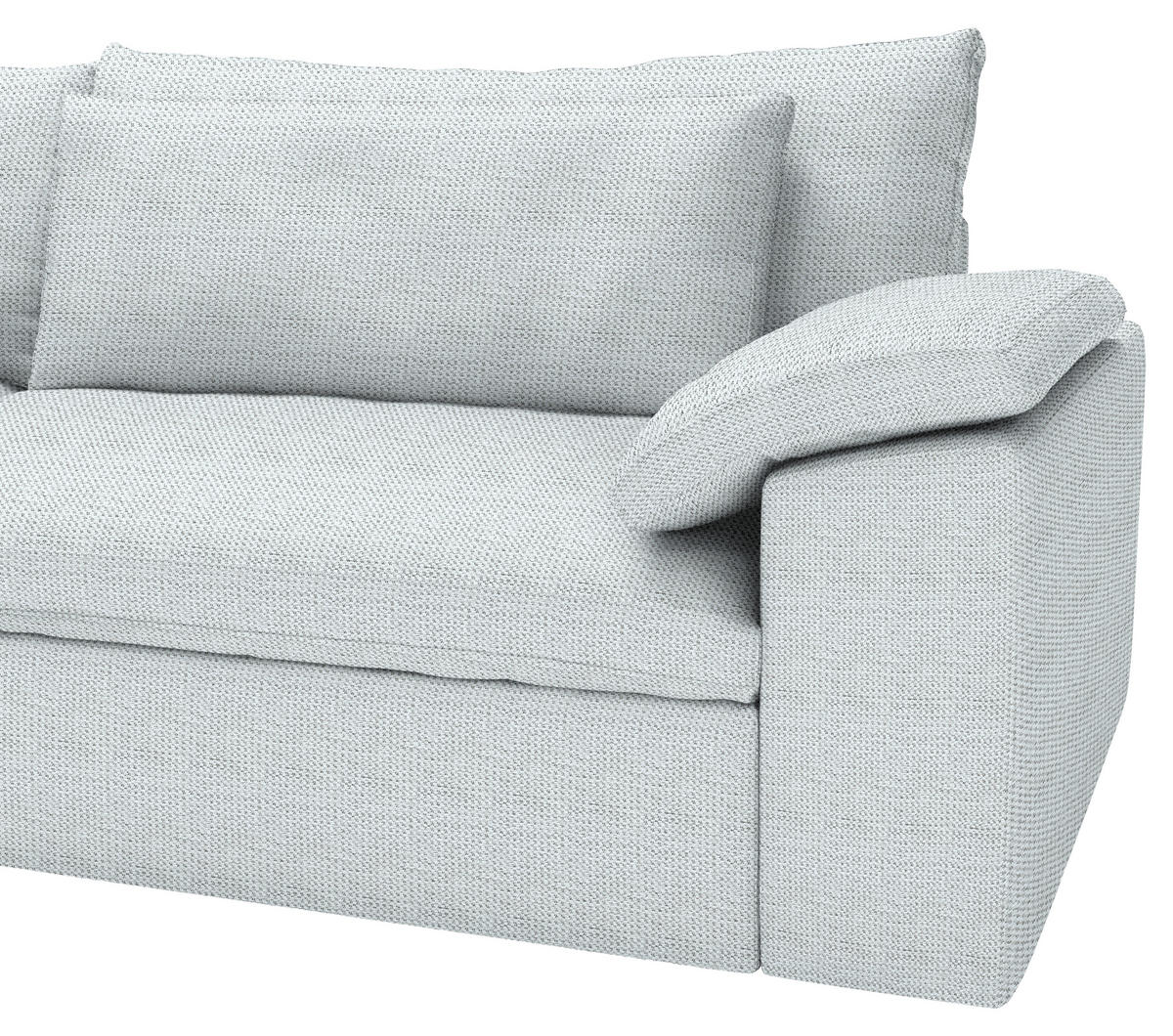 ECKSOFA  Chenille Grauweiss  - Schwarz/Grauweiss, Modern, Kunststoff/Textil (198/306cm) - Carryhome