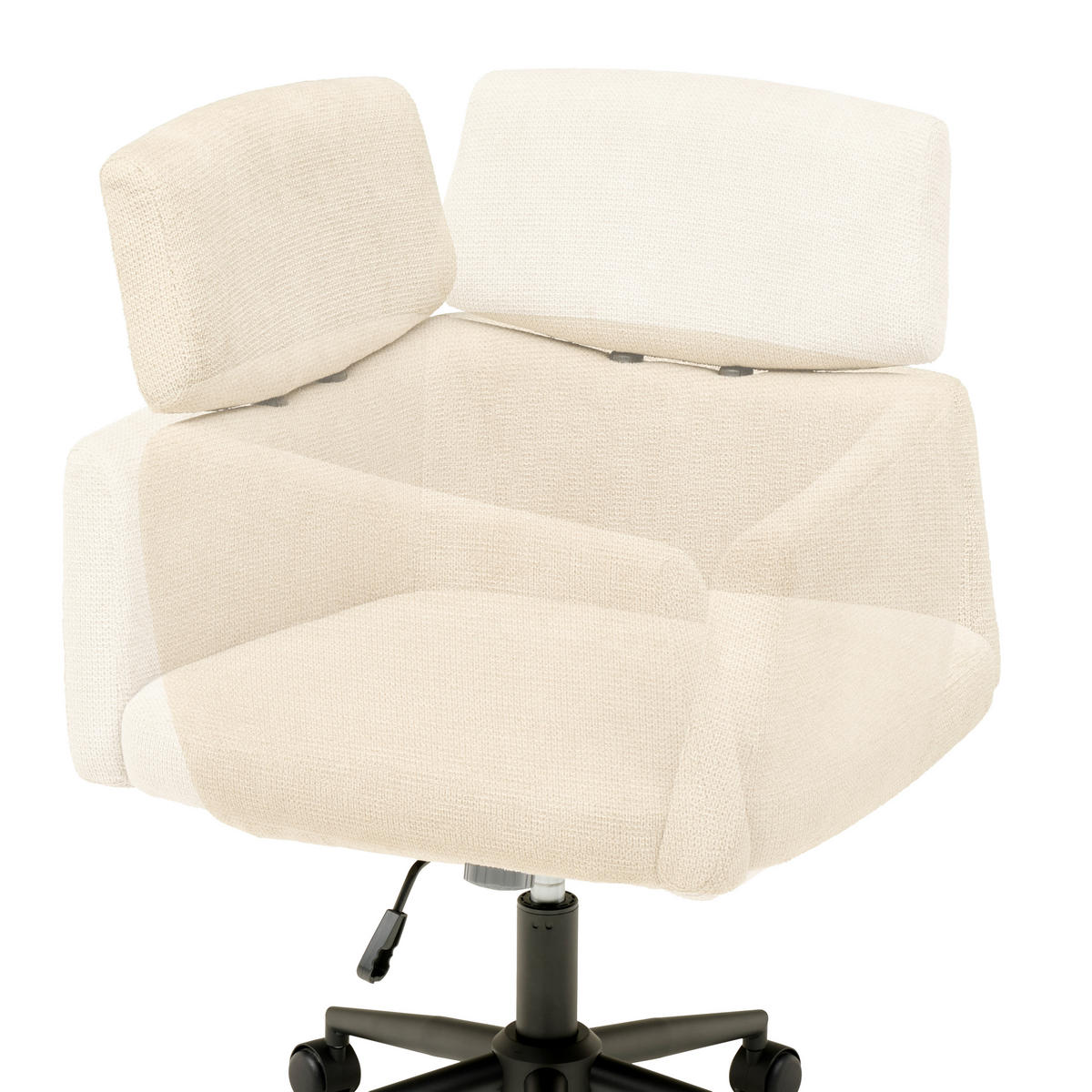 OTOČNÁ ŽIDLE, mikrovlákno,  - černá/béžová, Moderní, kov/dřevo (62/92/100/63cm) - MID.YOU