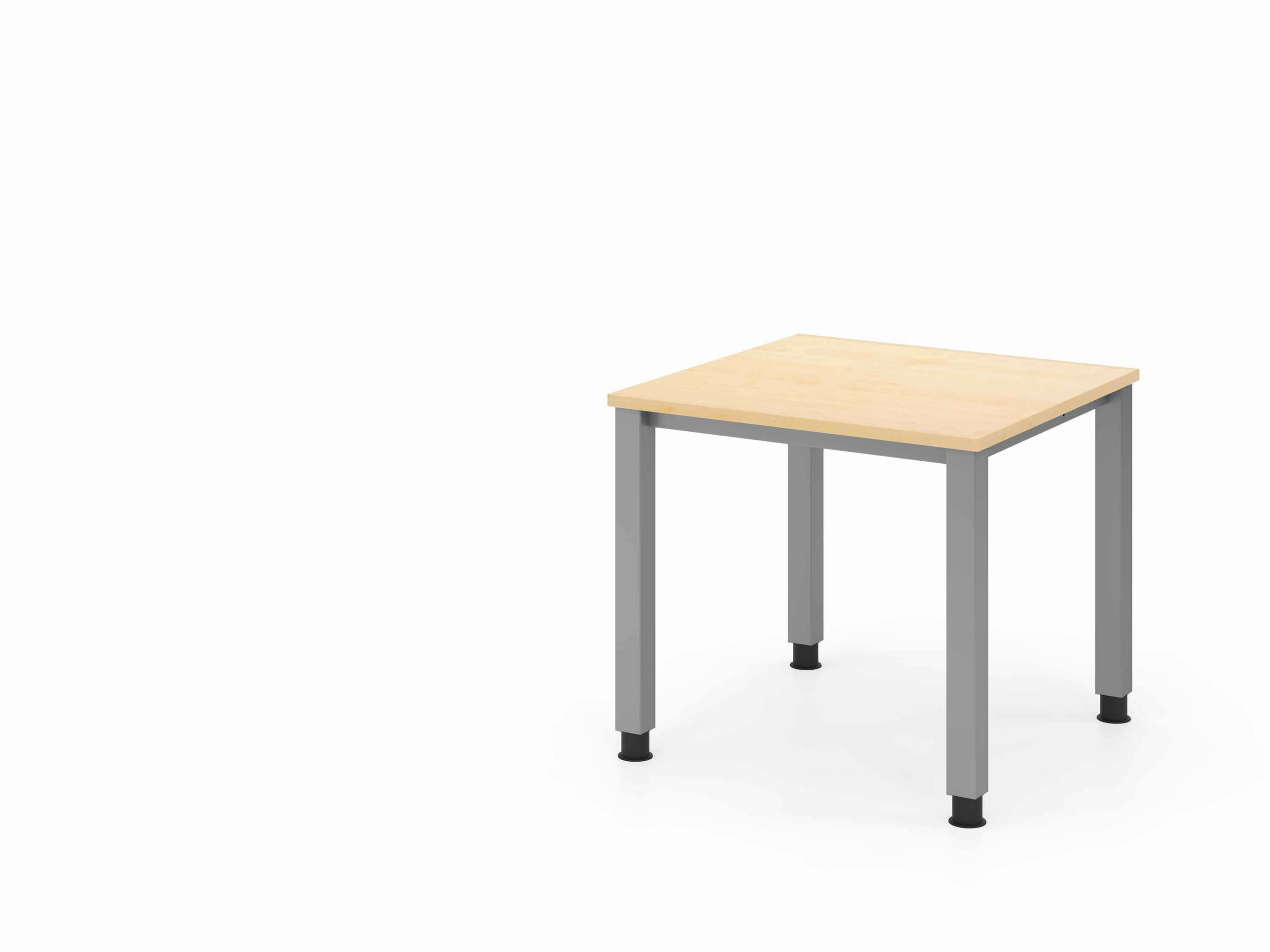 SCHREIBTISCH 80/80/68,5-81 cm Silberfarben, Ahornfarben  - Silberfarben/Ahornfarben, Basics, Holzwerkstoff/Metall (80/80/68,5-81cm) - Venda