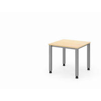 SCHREIBTISCH 80/80/68,5-81 cm Silberfarben, Ahornfarben  - Silberfarben/Ahornfarben, Basics, Holzwerkstoff/Metall (80/80/68,5-81cm) - Venda