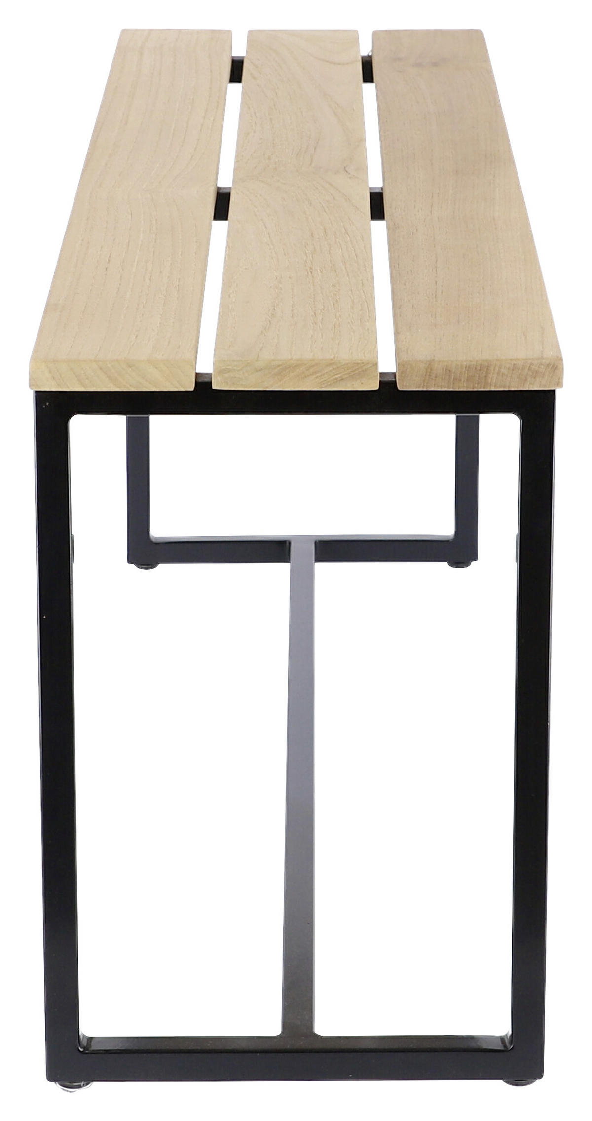 GARTENBANK 100/45/29 cm Teakholz   - Schwarz/Teakfarben, KONVENTIONELL, Holz/Metall (100/45/29cm) - Jan Kurtz