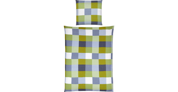 BETTWÄSCHE Mikrofaser Grau, Grün 135/200 cm - Grau/Grün, KONVENTIONELL, Textil (135/200cm) - Boxxx