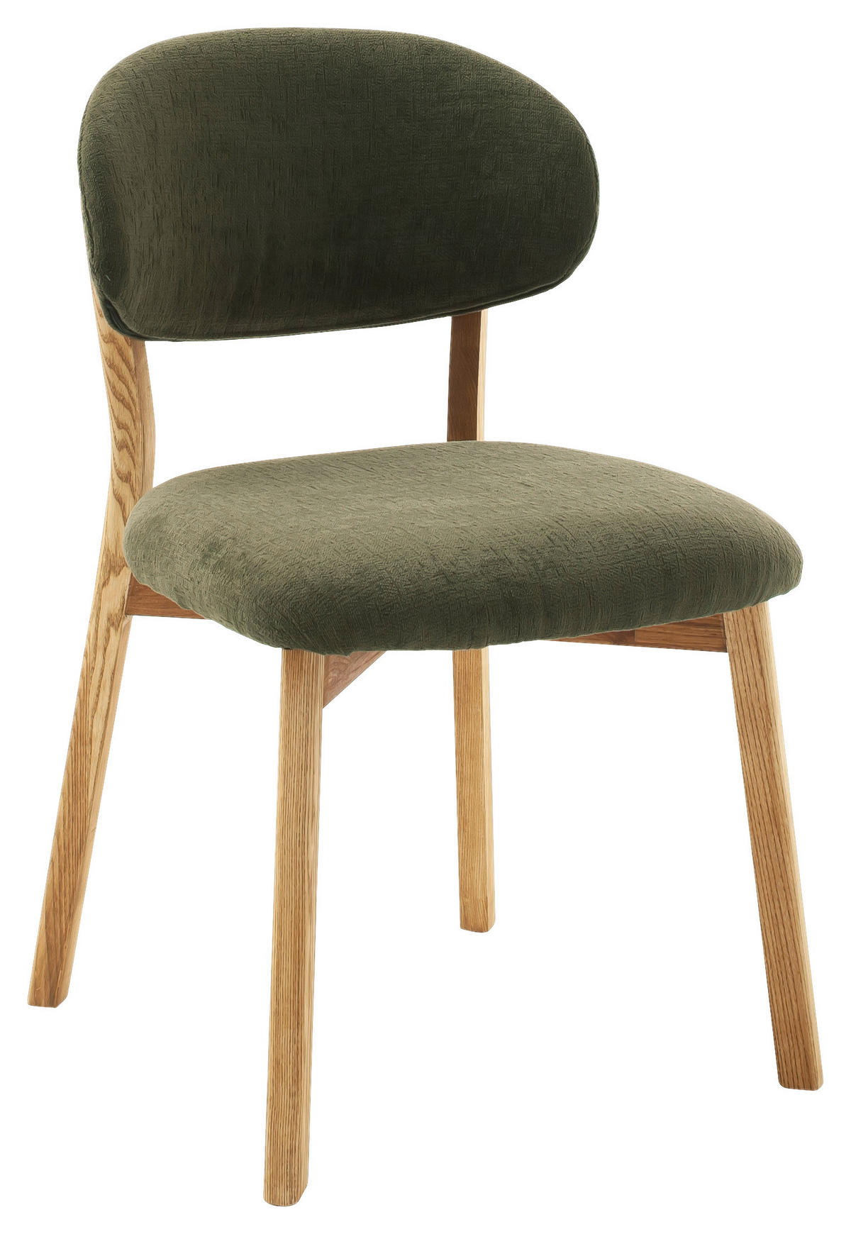 STUHL in Holz, Textil Olivgrün, Wildeiche  - Wildeiche/Olivgrün, KONVENTIONELL, Holz/Textil (50/82/57cm) - Venda