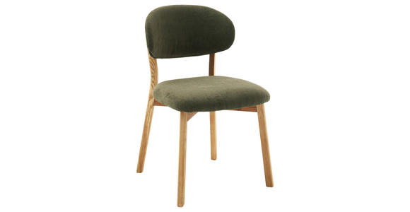 STUHL in Holz, Textil Olivgrün, Wildeiche  - Wildeiche/Olivgrün, KONVENTIONELL, Holz/Textil (50/82/57cm) - Venda