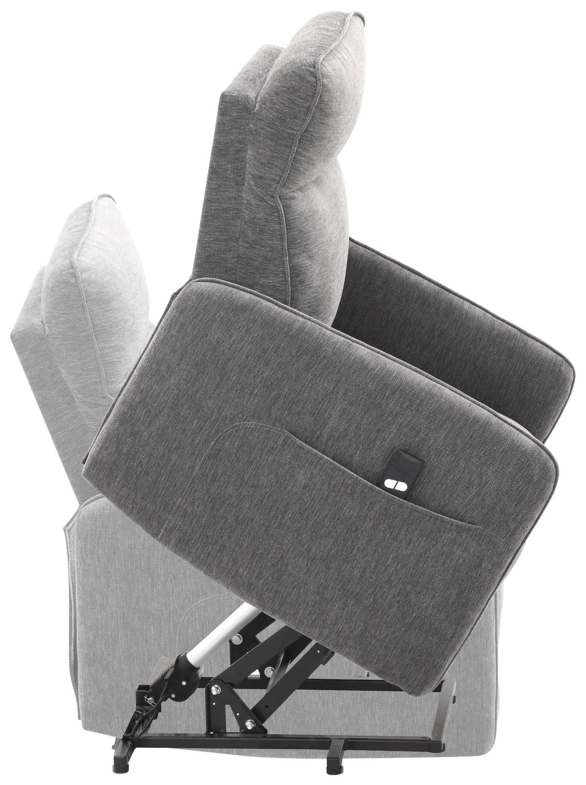 RELAXSESSEL Leinenoptik    - Schwarz/Grau, Design, Textil/Metall (74/101/92cm) - Carryhome