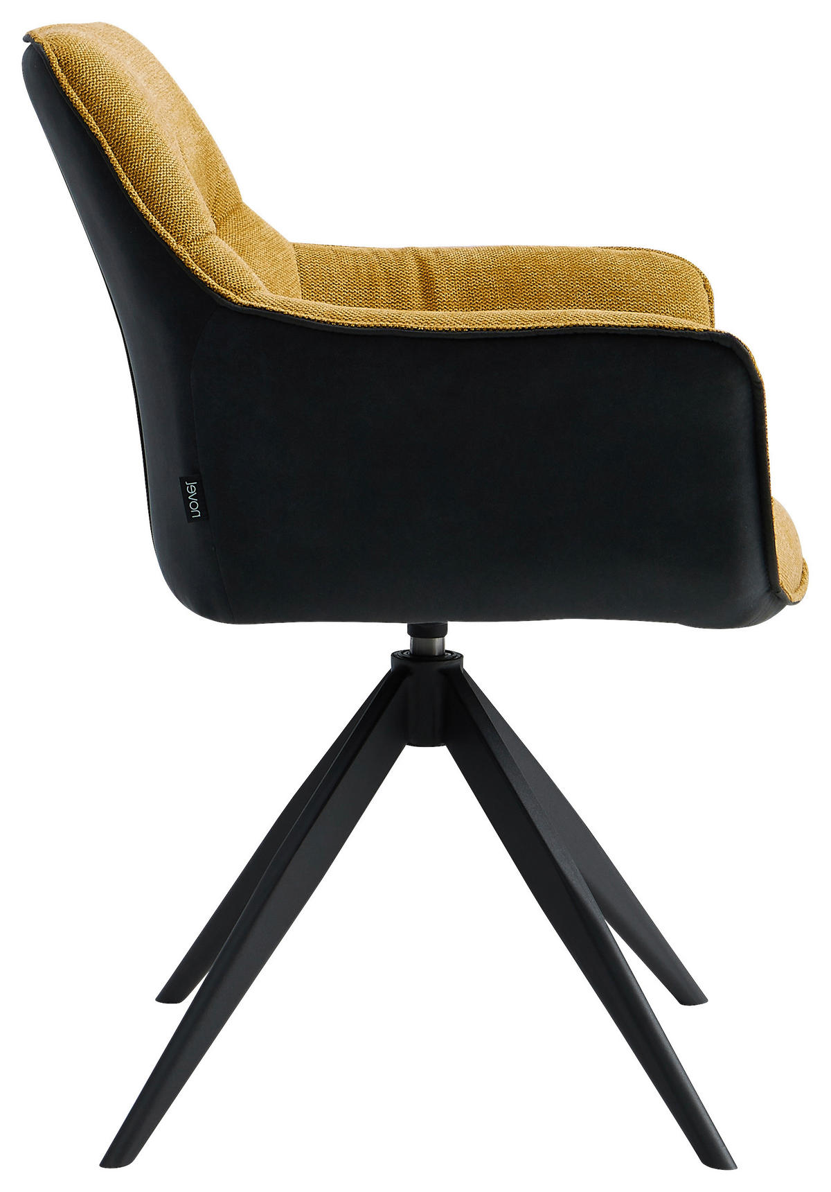 SCAUN CU BRAȚE in antracit, galben, negru  - galben/antracit, Design, metal/textil (61.5/83.5/63cm) - Novel