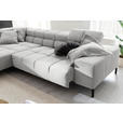 ECKSOFA inkl. Sitzvorzug Grau Cord  - Schwarz/Grau, Design, Textil/Metall (216/321cm) - Hom`in