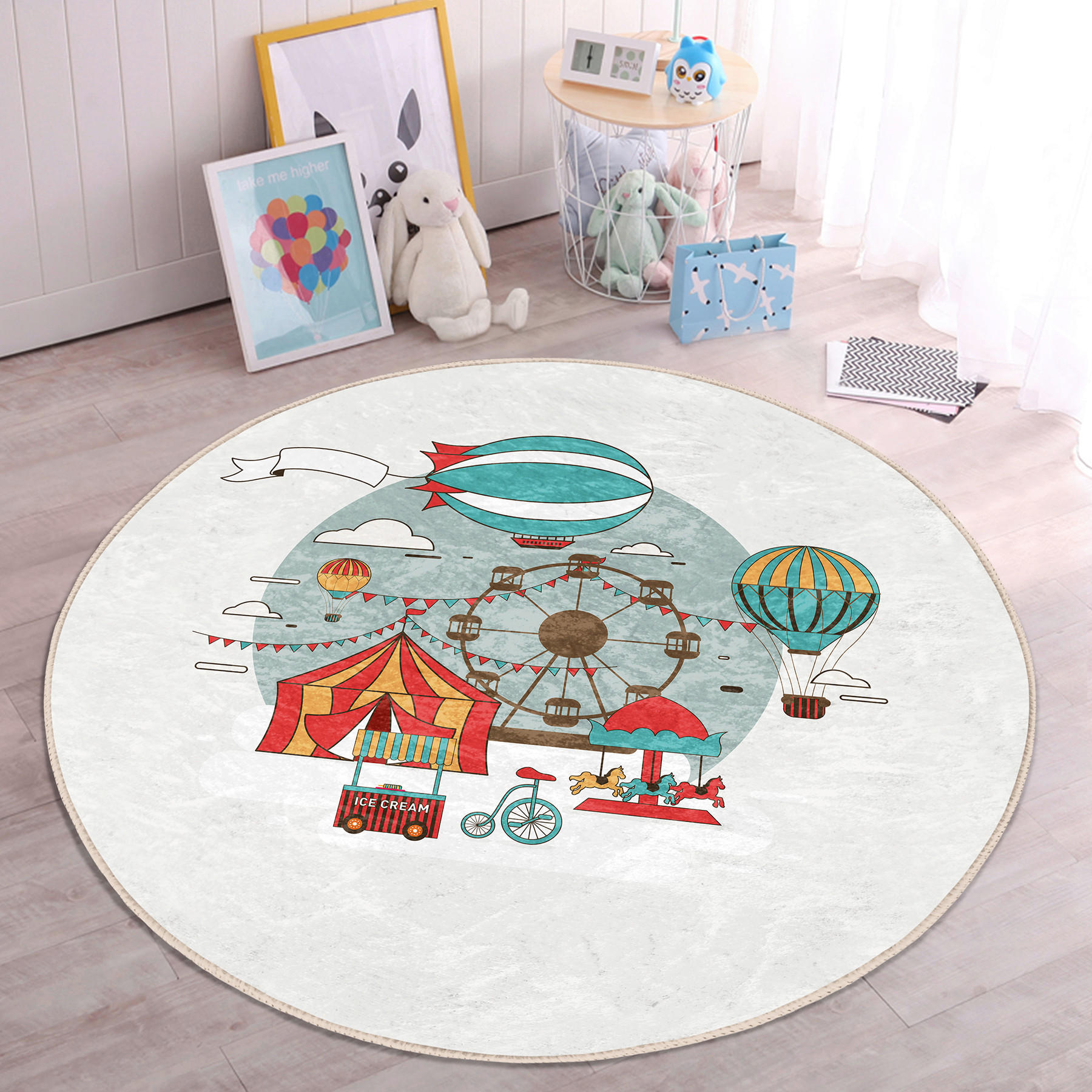 KINDERTEPPICH  Wohnzimmer 180/180 cm Multicolor rund  - Multicolor, Basics, Textil (180/180cm)