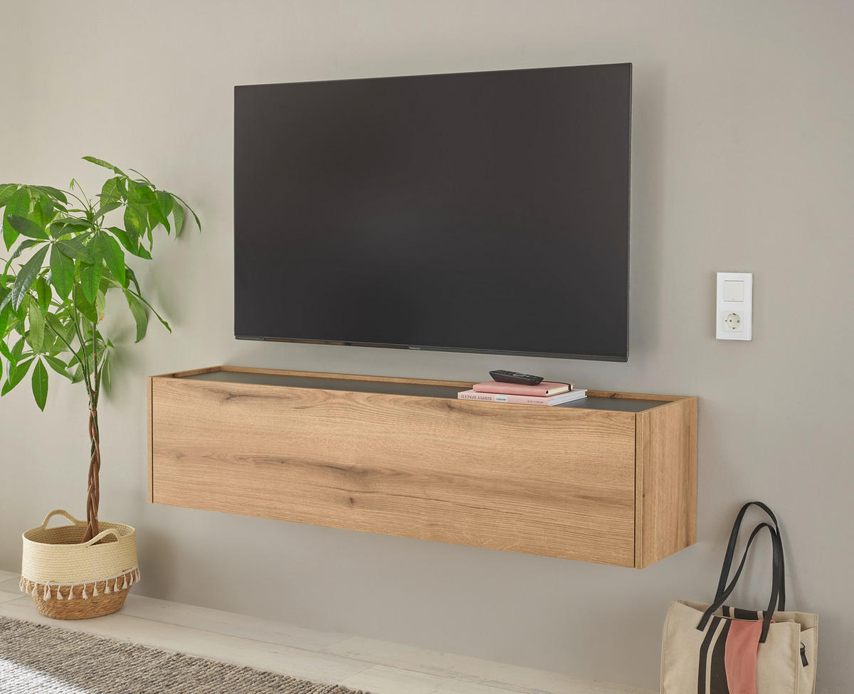 HÄNGEELEMENT Anthrazit, Eichefarben  - Eichefarben/Anthrazit, Design, Holzwerkstoff (150/35/30cm) - Modante