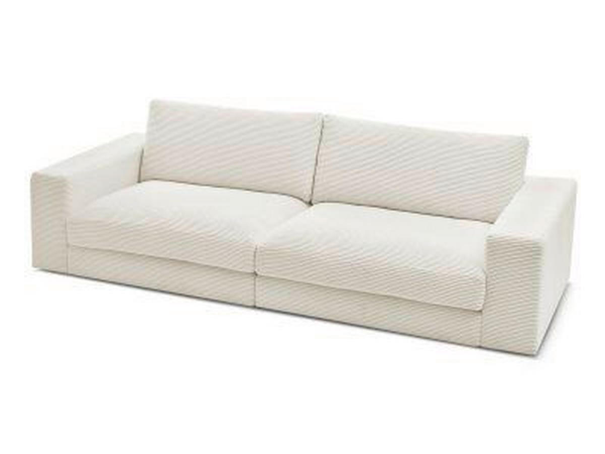 3-SITZER-SOFA LEONARD Cord Beige  - Beige/Schwarz, MODERN, Kunststoff/Textil (274/77/109cm)
