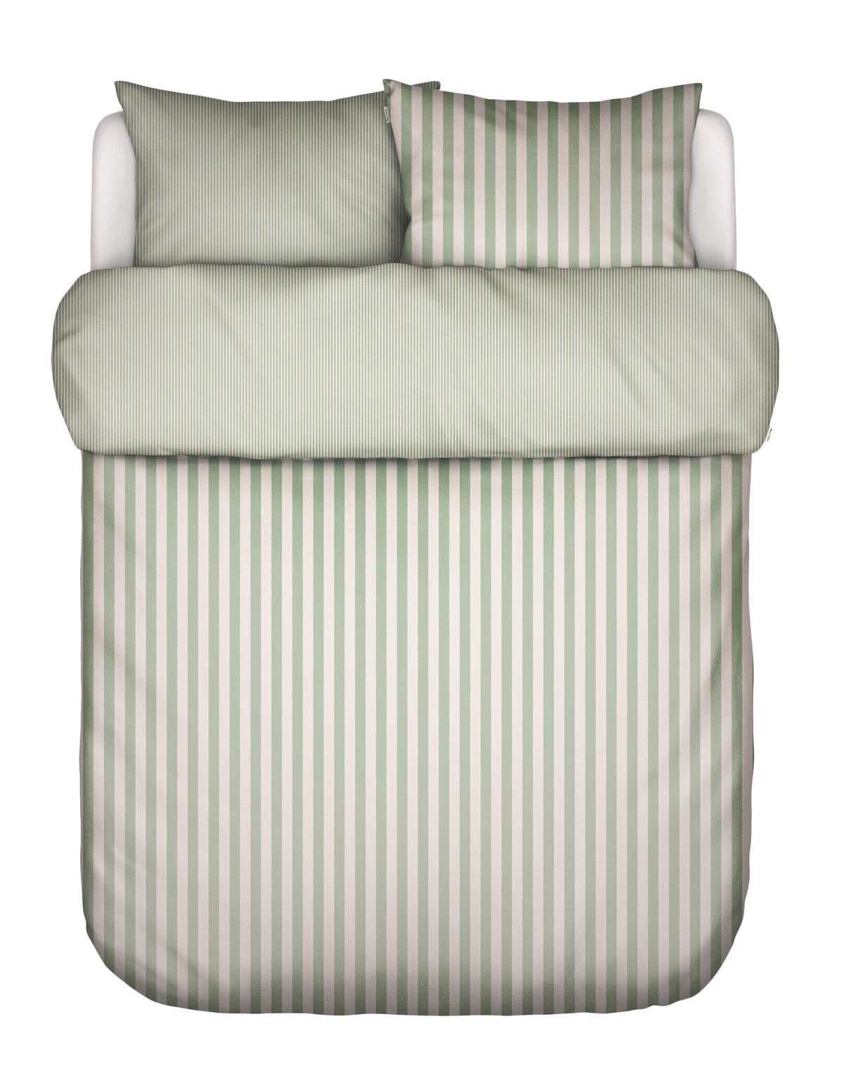 BETTWÄSCHE CLASSIC STRIPE Satin 135/200 cm  - Hellgrün, Basics, Textil (135/200cm) - Marc O'Polo