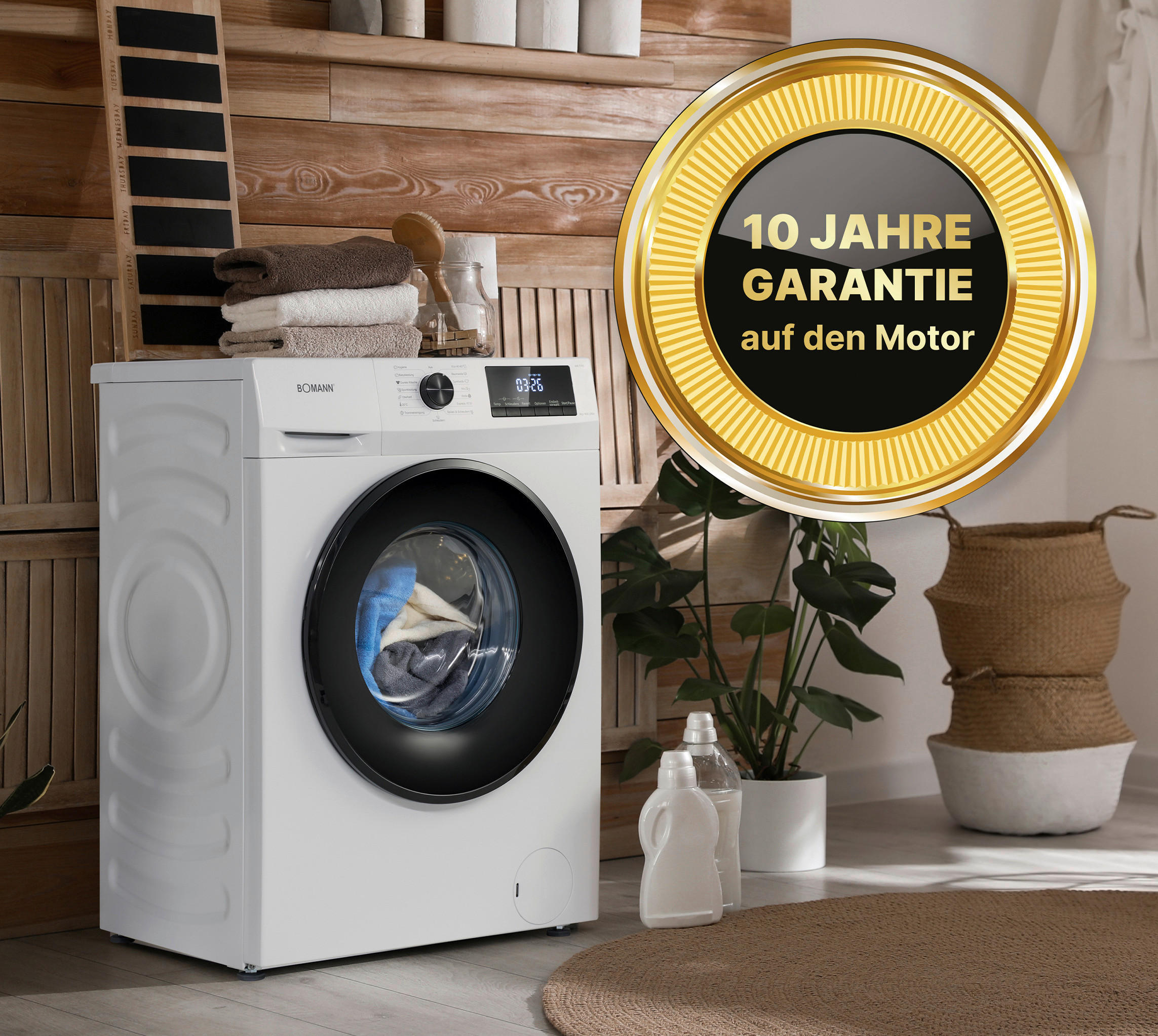 WASCHMASCHINE WA 7185 w 8kg 1400U/min A/B  - Weiß, Basics, Kunststoff (60/85/54cm) - Bomann