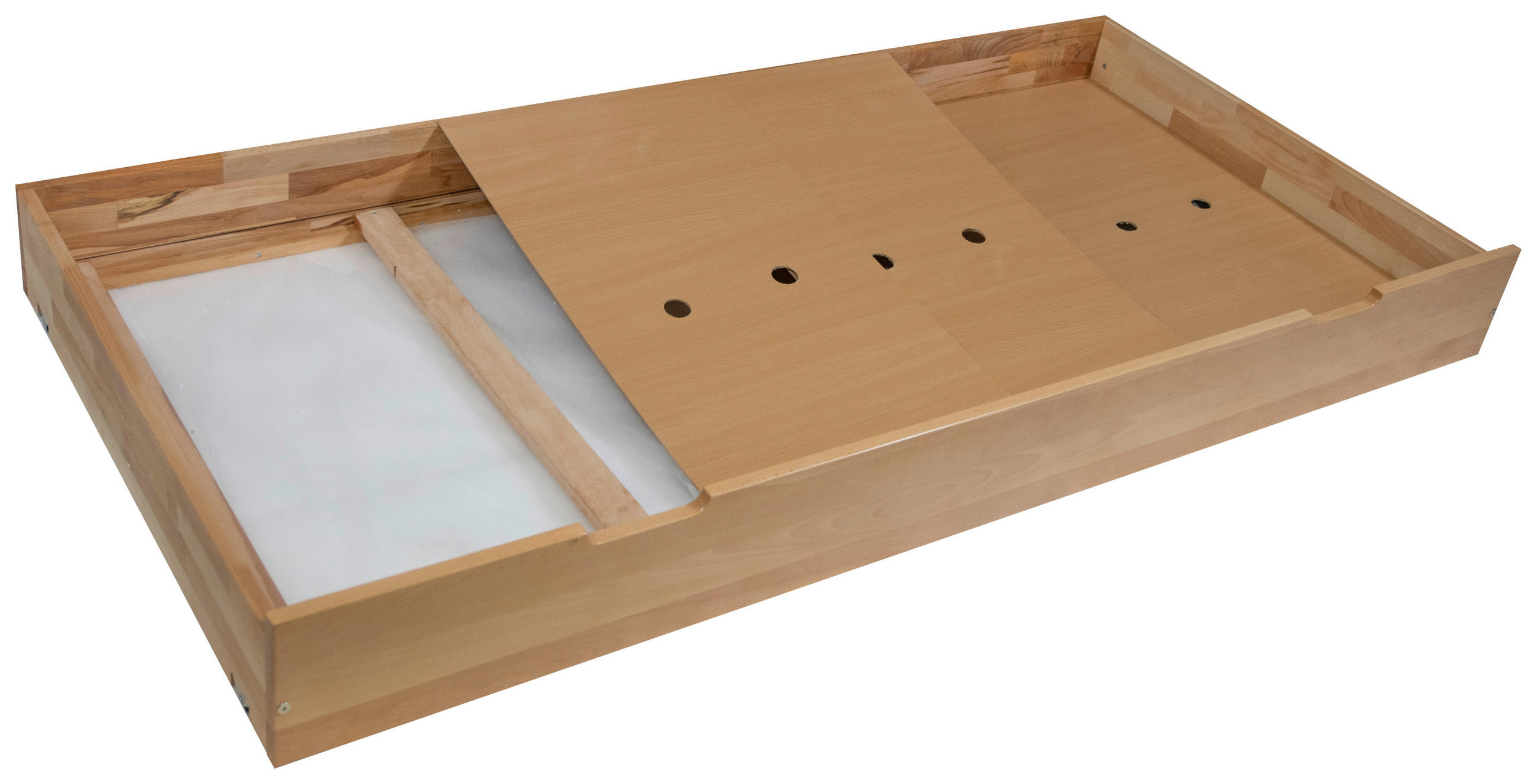 BETTSCHUBKASTEN Buchefarben  - Buchefarben, KONVENTIONELL, Holz/Holzwerkstoff (90/17,5/195cm) - Linea Natura