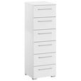 KOMMODE , 40/119/42 cm, 6 Schublade(n)  - Silberfarben/Alufarben, Design, Holzwerkstoff/Kunststoff (40/119/42cm) - Novel