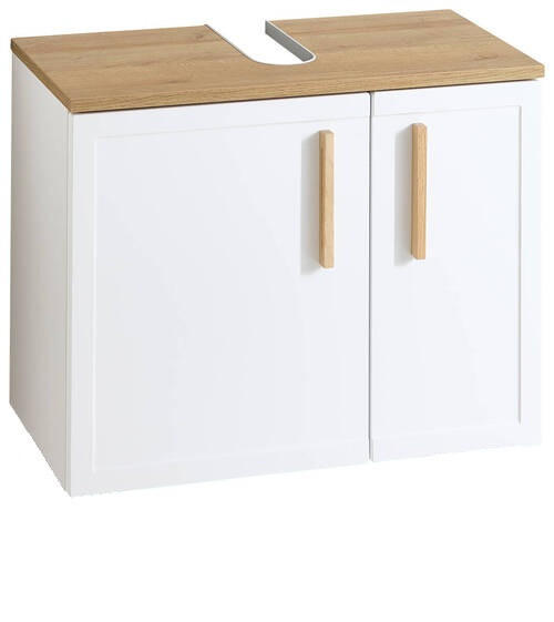 Xora Waschbeckenunterschrank Quickset 383 Weiß, Eiche 60x65x32.5 cm