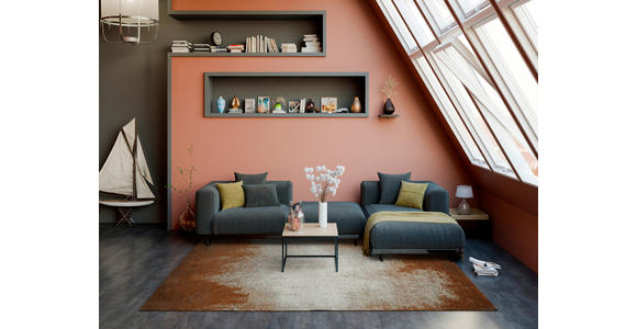 FLACHWEBETEPPICH 120/180 cm Lykaris Orange, Beige  - Beige/Orange, Design, Kunststoff/Textil (120/180cm) - Novel