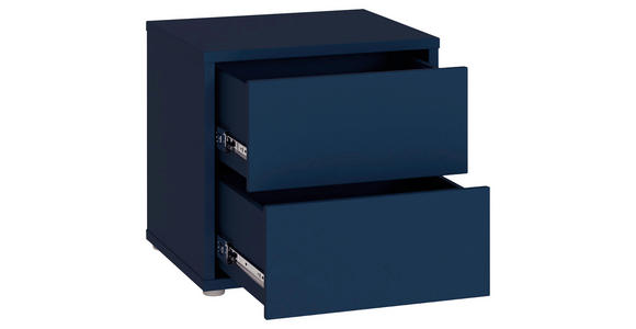 NACHTSCHRANK 50/48/42 cm  - Silberfarben/Dunkelblau, Trend, Holzwerkstoff/Kunststoff (50/48/42cm) - Carryhome