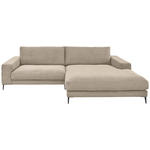 ECKSOFA in Feincord Sandfarben  - Sandfarben/Schwarz, Design, Textil/Metall (293/207cm) - Dieter Knoll