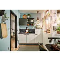 KÜCHENLEERBLOCK 180 cm   in Graphitfarben, Hellgrau  - Dunkelgrau/Hellgrau, Design, Holzwerkstoff/Metall (180cm) - Pino