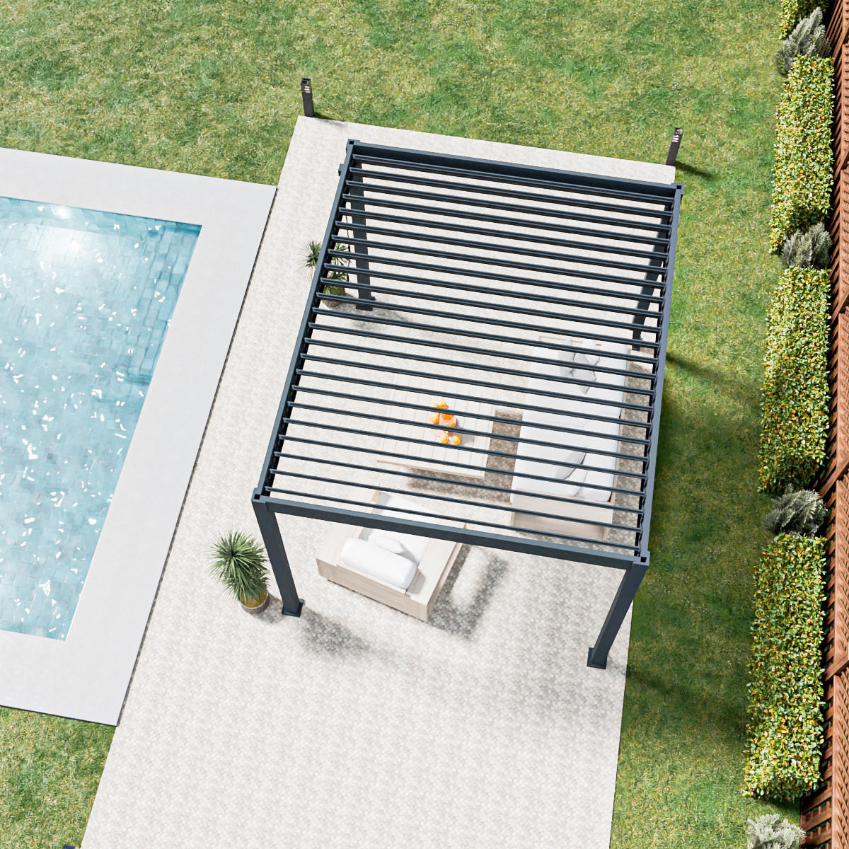 PERGOLA 300/360/255 cm   - Graphitfarben, Basics, Metall (300/360/255cm) - Gardenson