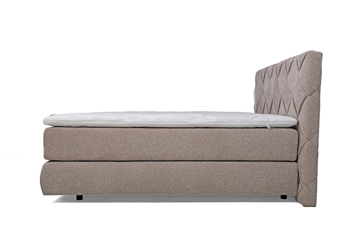 KONTINENTALSÄNG 180/200 cm,  in mocca, bäddmadrass, H2 = medelfast  - svart/mocca, Design, trämaterial/trä (180/200cm) - Visionight