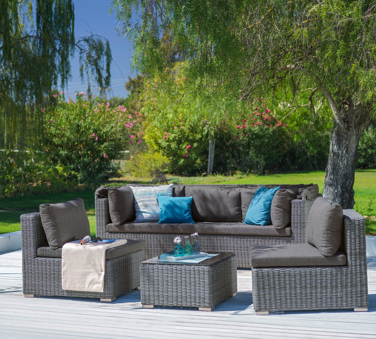 Mobilier Terasă Și Lounge   228/70/84 cm  - gri, Romantik / Landhaus, plastic/metal (228/70/84cm) - Ambia Garden