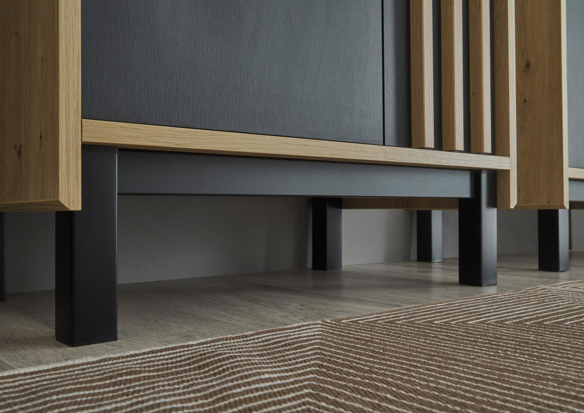 MIDISCHRANK 60/106/32 cm  - Schwarz/Eiche Artisan, Modern, Holzwerkstoff/Kunststoff (60/106/32cm) - MID.YOU