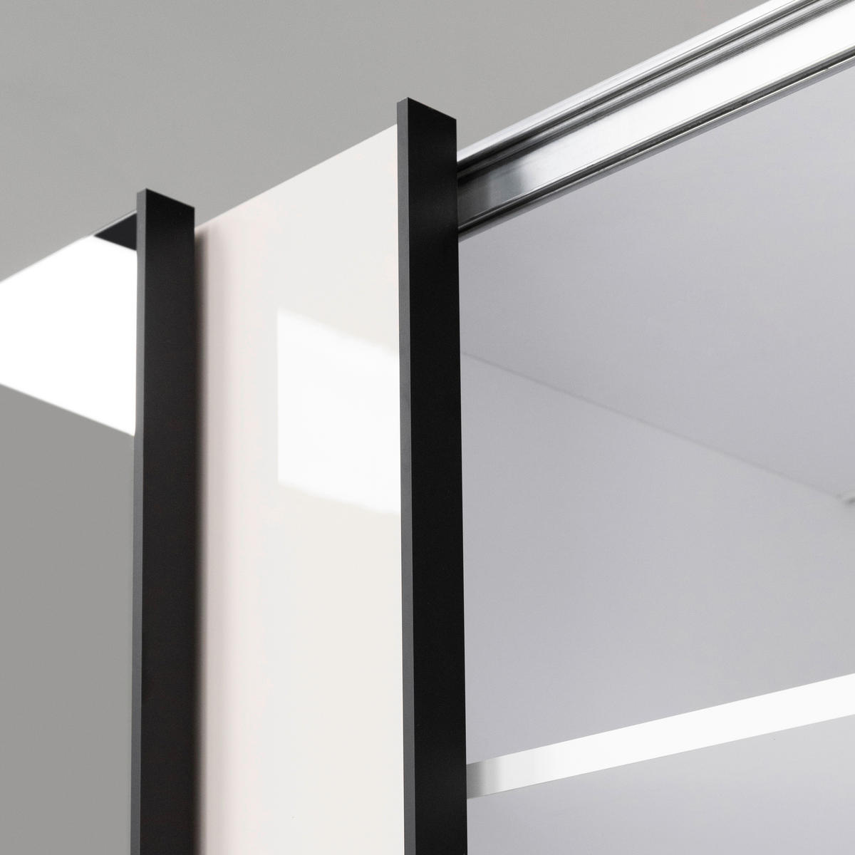 SCHIEBETÜRENSCHRANK 250/210/62 cm 2-türig  - Kaschmir/Schwarz, MODERN, Holzwerkstoff/Metall (250/210/62cm) - MID.YOU