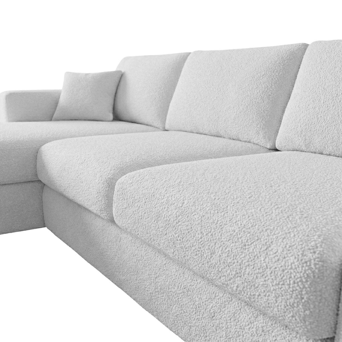 ECKSOFA LAPIT Hellgrau Chenille Zierkissen, Rückenkissen, Bettkasten  - Hellgrau/Schwarz, Design, Holz/Textil (170/240cm) - MID.YOU