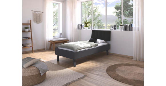 BETT 90/200 cm  in Grau  - Grau, Design, Holzwerkstoff/Textil (90/200cm) - Carryhome