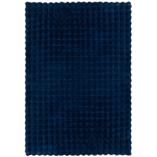 WEBTEPPICH 180/290 cm WAFFLE FAUX FUR Dunkelblau  - Dunkelblau, KONVENTIONELL, Textil (180/290cm)