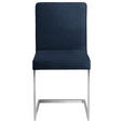 SCHWINGSTUHL  in Stahl Mikrofaser  - Edelstahlfarben/Dunkelblau, Design, Textil/Metall (45/91/58cm) - Moderano
