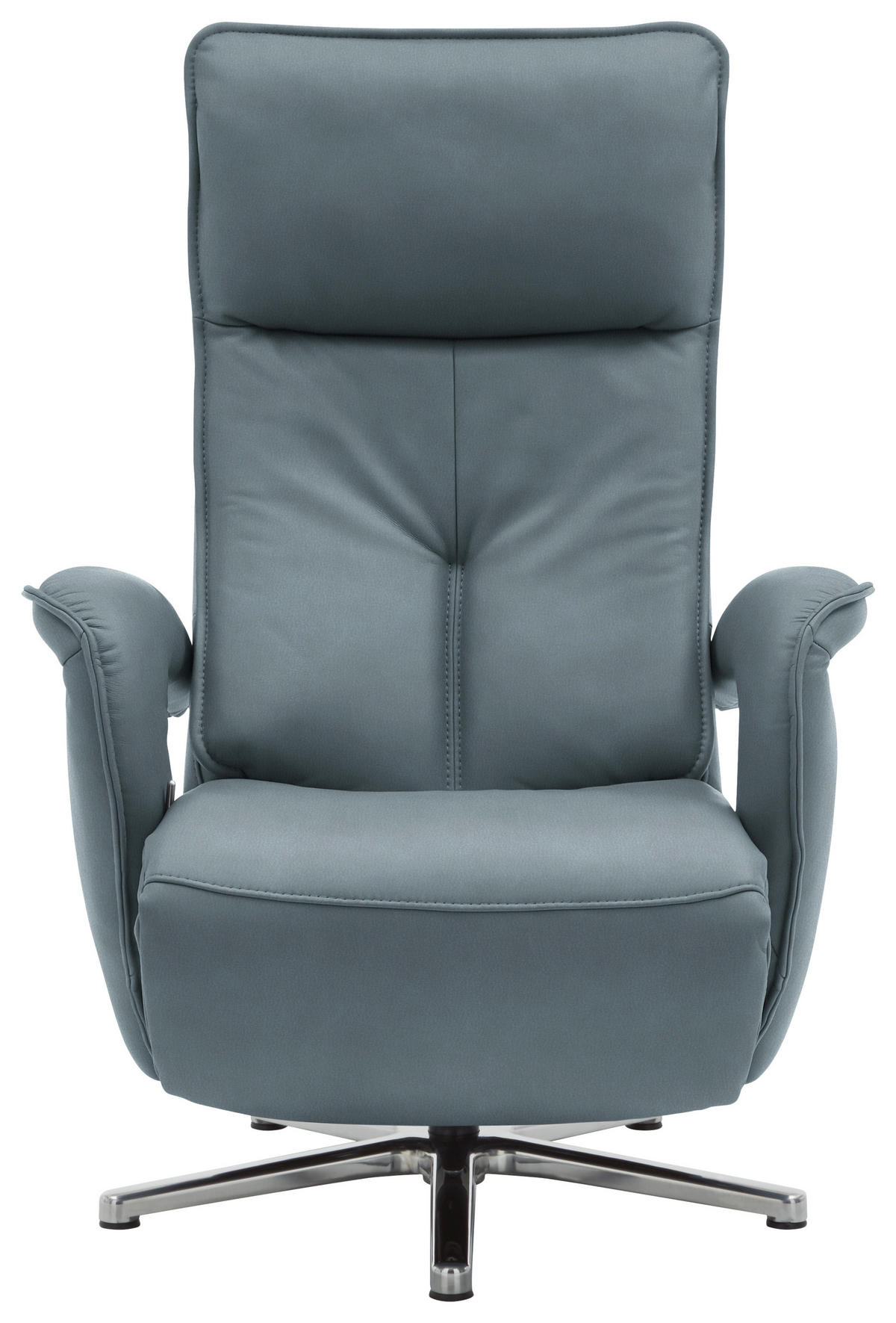 RELAXSESSEL in Leder Grau  - Chromfarben/Grau, Design, Leder/Metall (77/110/87cm) - Valdera