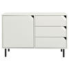 SIDEBOARD  in 118/77/43 cm  - Schwarz/Weiß, Design, Holzwerkstoff/Metall (118/77/43cm)