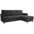 ECKSOFA Anthrazit Chenille - Anthrazit/Schwarz, KONVENTIONELL, Holz/Textil (159/221cm) - Carryhome